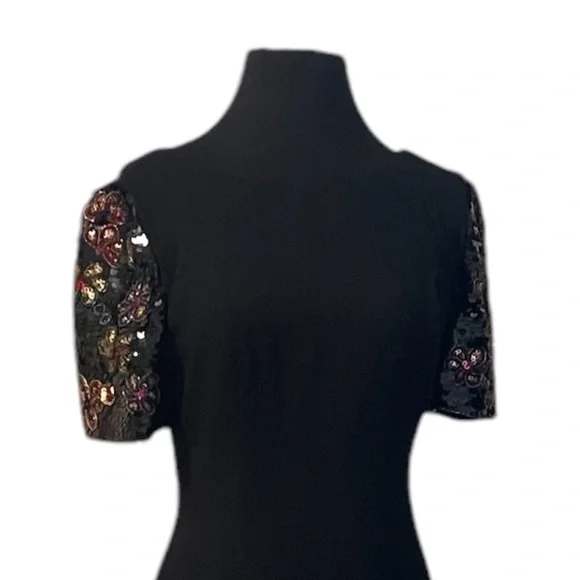 Nah Nah Vintage black dress with sequins Sleeves, Size 6P - Picture 7 of 12